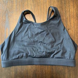 High neck, strappy back sports bra